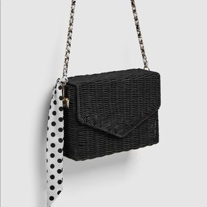 FLASH SALE Zara wicker crossbody bag with chain